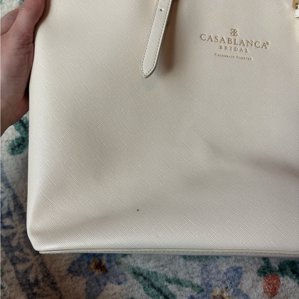 Cream Laptop Tote Bag - Picture 3 of 10